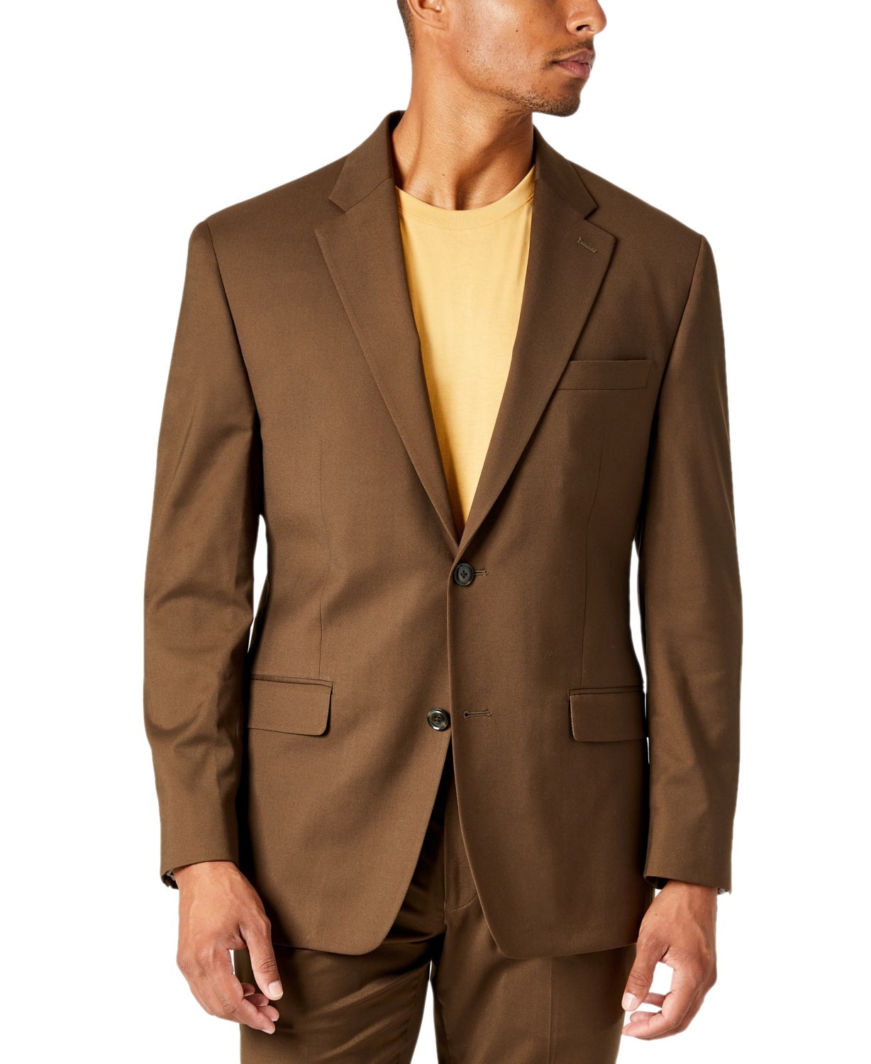 Мужской однотонный пиджак классического покроя от Sean John длиной 46 см цвета хаки, коричневый - 360 новозеландских долларов