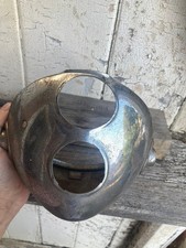 Vintage gebraucht 6,5 Zoll Miller blank Chrom Scheinwerfer Schale zusätzliche Löcher braucht Arbeit