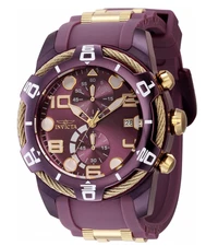 Invicta Bolt Cable LUME Markers Men's 50mm Purple & Gold Chrono Watch 40725