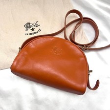 Il Bisonte Half Moon Shoulder Bag Orange Vege...