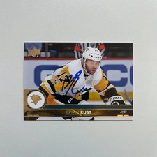 2017-18 UD Upper Deck #395 BRYAN RUST Autographed Card - Pittsburgh Penguins