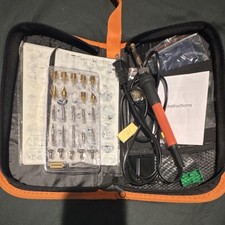 Pyrography Kit Wood Burning Set with Tips, Stencils, Accessories, Case