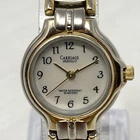 Vtg Carriage Timex Watch Women 25mm Gold Silver Two Tone Indiglo New Batt 6.25"
