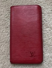 Louis Vuitton Authentic Red EPI Leather Porte bifold long wallet, Pre-loved