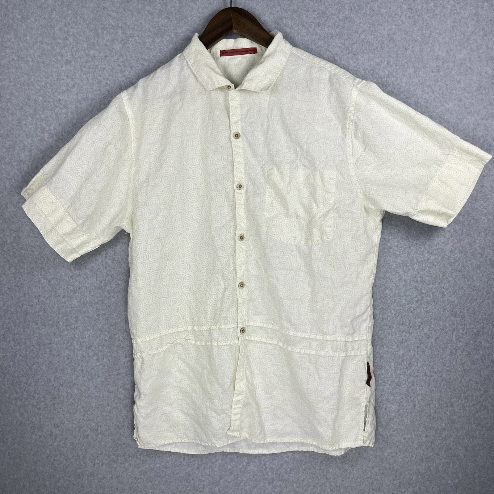 100% Linen Large Francois Girbaud Mens Short Sleeve Button Up Swirl Shirt
Opens in a new window or t