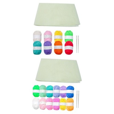 Häkelgarn Starterset mit Blanko Canvas Set buntes Garn zum Stricken