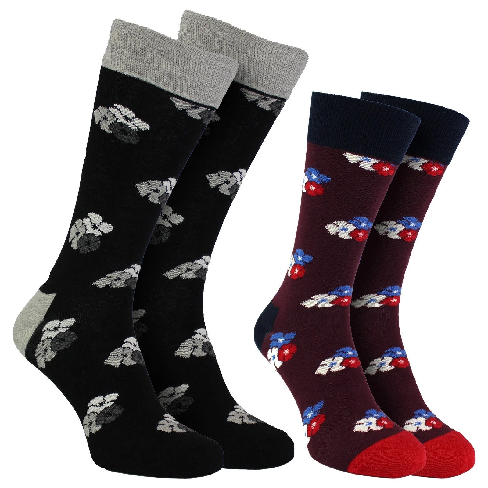 Mens Flower Novelty Socks by Happy Socks - Cotton Floral Gift Socks