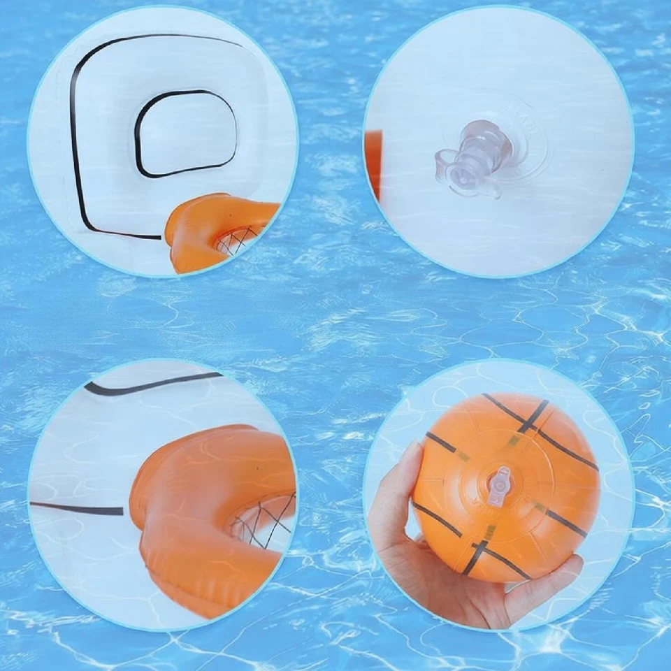 Panier de Basket Gonflable pour Piscine, Idéal pour Les Fêtes, Les Vacances et - Photo 2/4