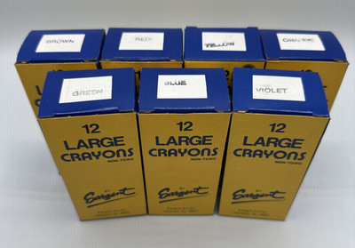 Sargent Large Crayons Lot of 7 Boxes 12 Pack Each 84 Total School Art Supply