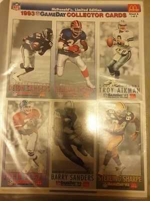 5x Uncut Sheets Mcdonalds 1993 Gameday NFL Collector Cards. Beschreibung lesen