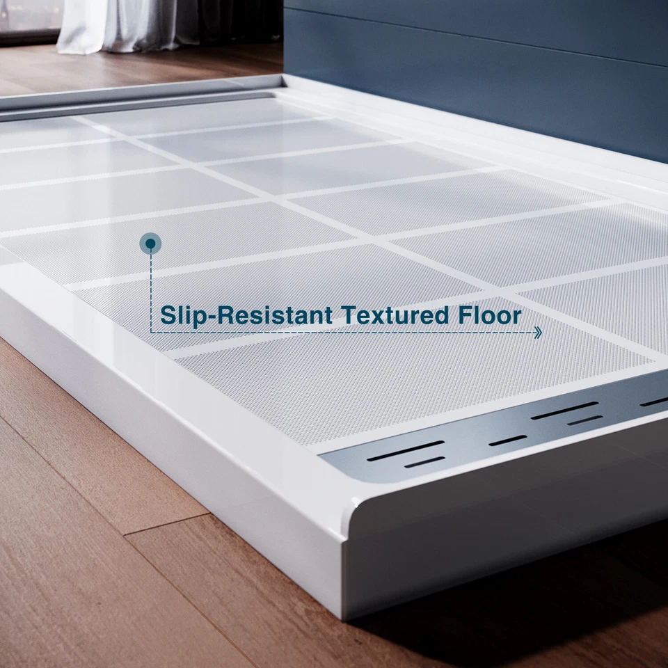 ELEGANT 淋浴底座平底锅单门槛淋浴排水带不锈钢盖 — 第 4/4 张图片