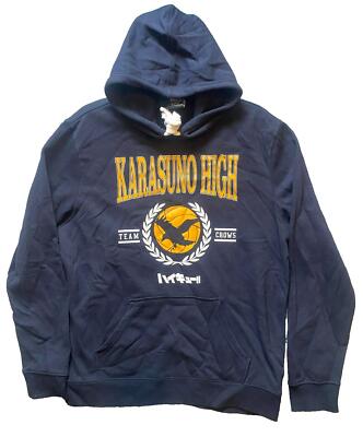 Karasuno High Sweatshirt Adult Large Team Crows Haikyu Collegiate Hoodie Mens