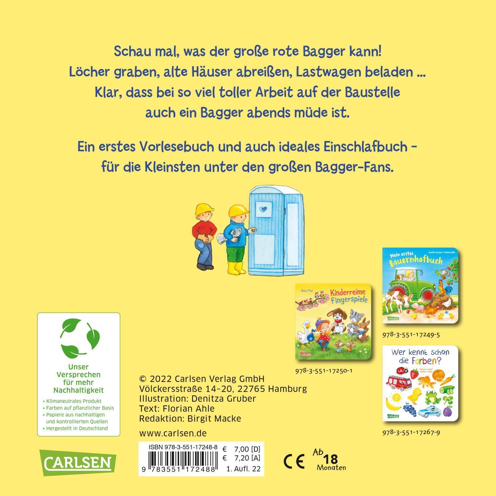 Thumbnail - Was Macht Der Bagger? Florian Ahle Buch 16 S. Deutsch 2022 Carlsen