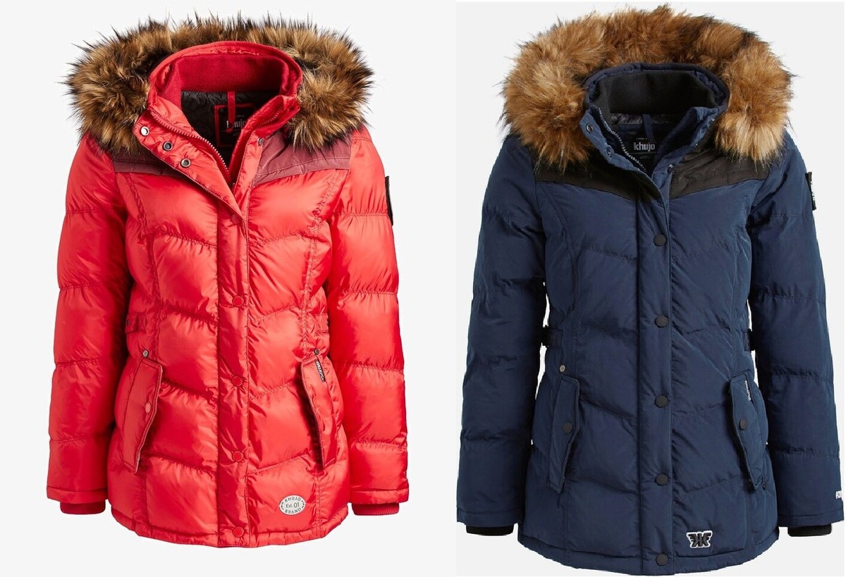 Winter Jacke Damen Winterjacke Rot Mit Fell Jacket Winter Fell