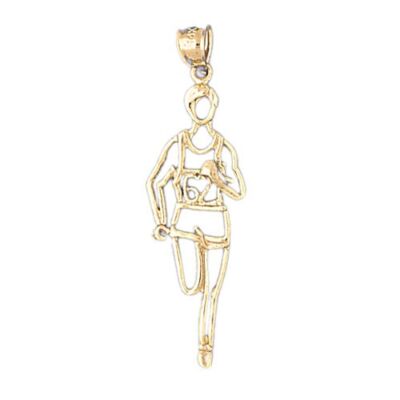 Running Figure Charm Pendant 14k Gold (1.7 Grams)