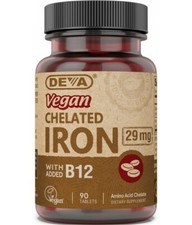 Deva Vegan Chelated Iron 29 mg 90 Tablets