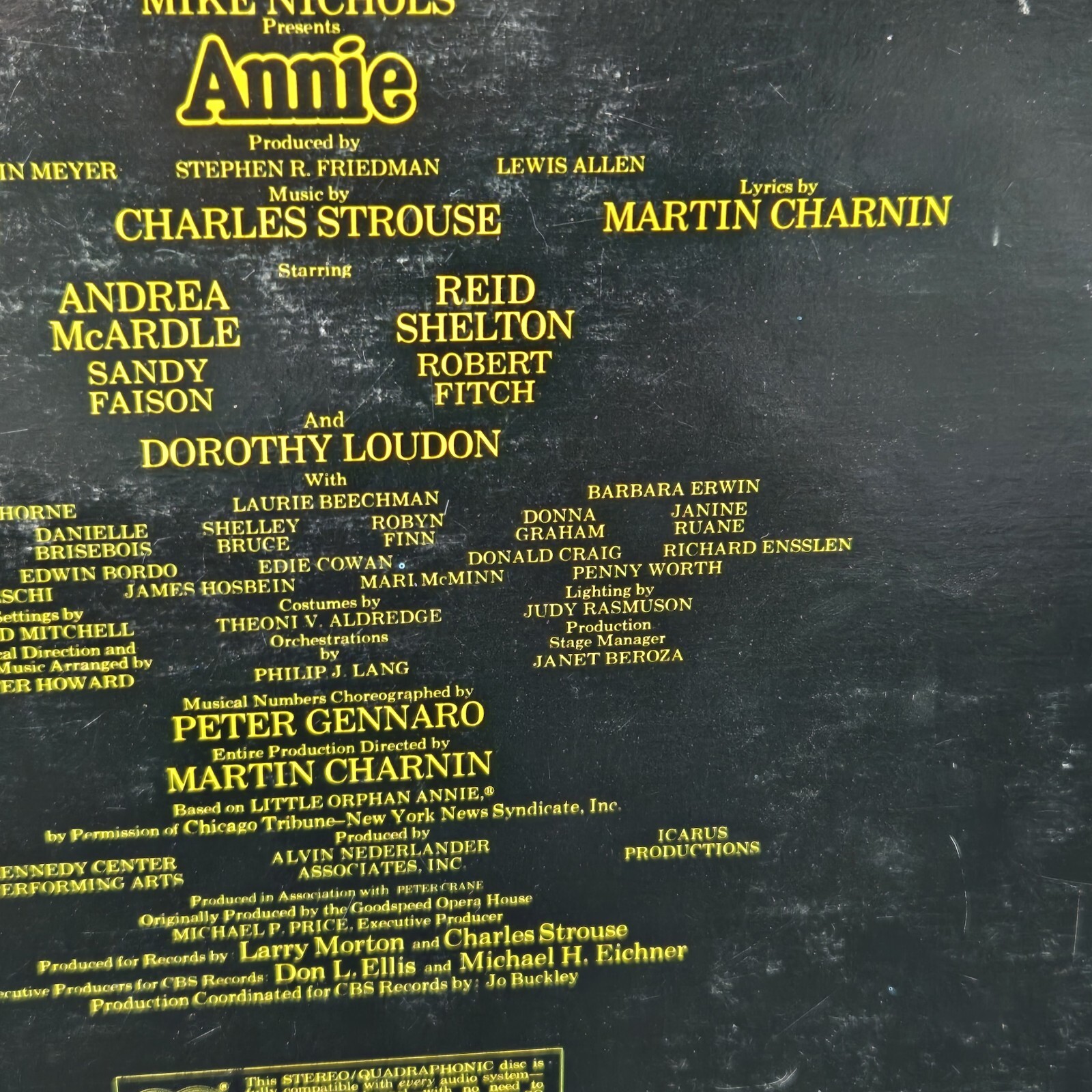 Annie A New Musical Original Cast Soundtrack Record GF LP Columbia JS 34712 thumbnail 8