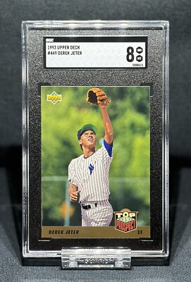 1993 Upper Deck #449 Derek Jeter Sgc Grade 8 Near Mint, Mint