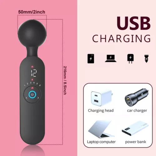 Leistungsstarker Massagestab Vibrator Handheizung Massagegerät für Frauen Wiederaufladbar - Bild 10 von 14