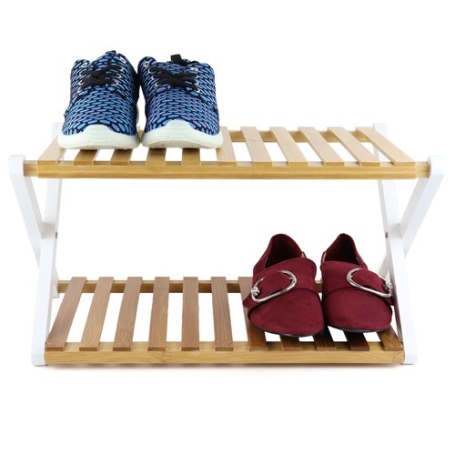 Ashwood & Rye 2 & 3 Tier Folding Bamboo Storage Shoe Racks eBay