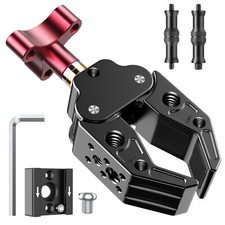 Aluminum Super Crab Clamp with 1/4" 3/8" Threaded Holes for GoPro DSLR Monitor