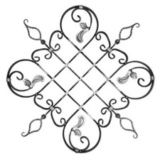 Schmiedeeisen Ornament Eisen geschmiedet 870x870mm Gitter für Geländer Zaun Tor
