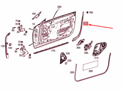NEW MERCEDES-BENZ E COUPE C238 FRONT LEFT DOOR SEAL A2387272100