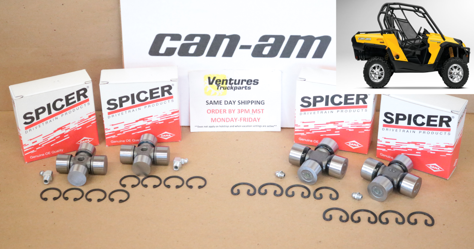 Rear Driveline U-Joint For Can Am Outlander, Maverick, Renegade, Commander - Dana Spicer 398