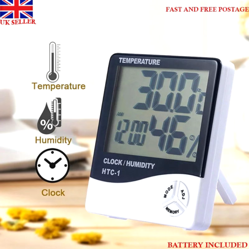 Indoor Digital Thermometer Hygrometer Room Temperature Monitor Humidity Meter UK - Afbeelding 1 van 15