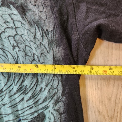 Ed Hardy T-shirt homme corde crâne noire moyenne aigle chrétien audigier Y2K États-Unis - Photo 3/7