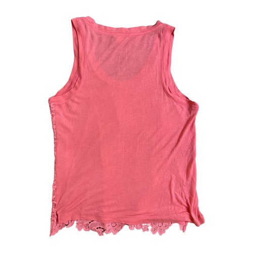 J. Crew Size XS Coral Tank Top with Eyelet Lace Embroidery - Picture 4 of 4