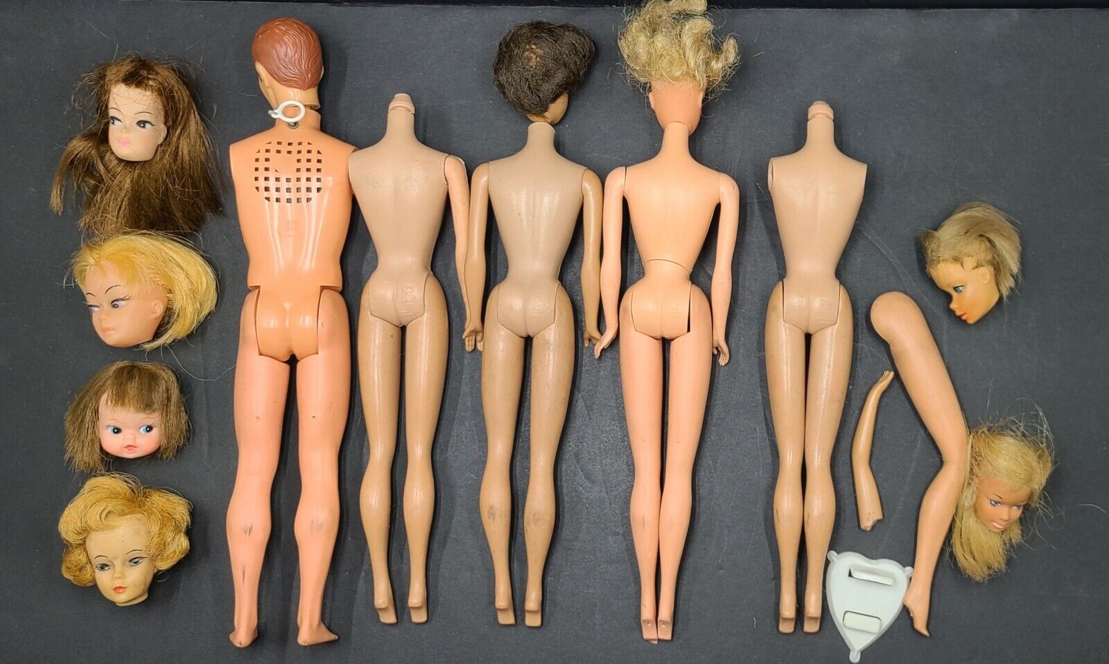 Lot Of 1965 1966 Twist & Turn Barbie Talking Ken Midge & Misc Unknown Doll Parts