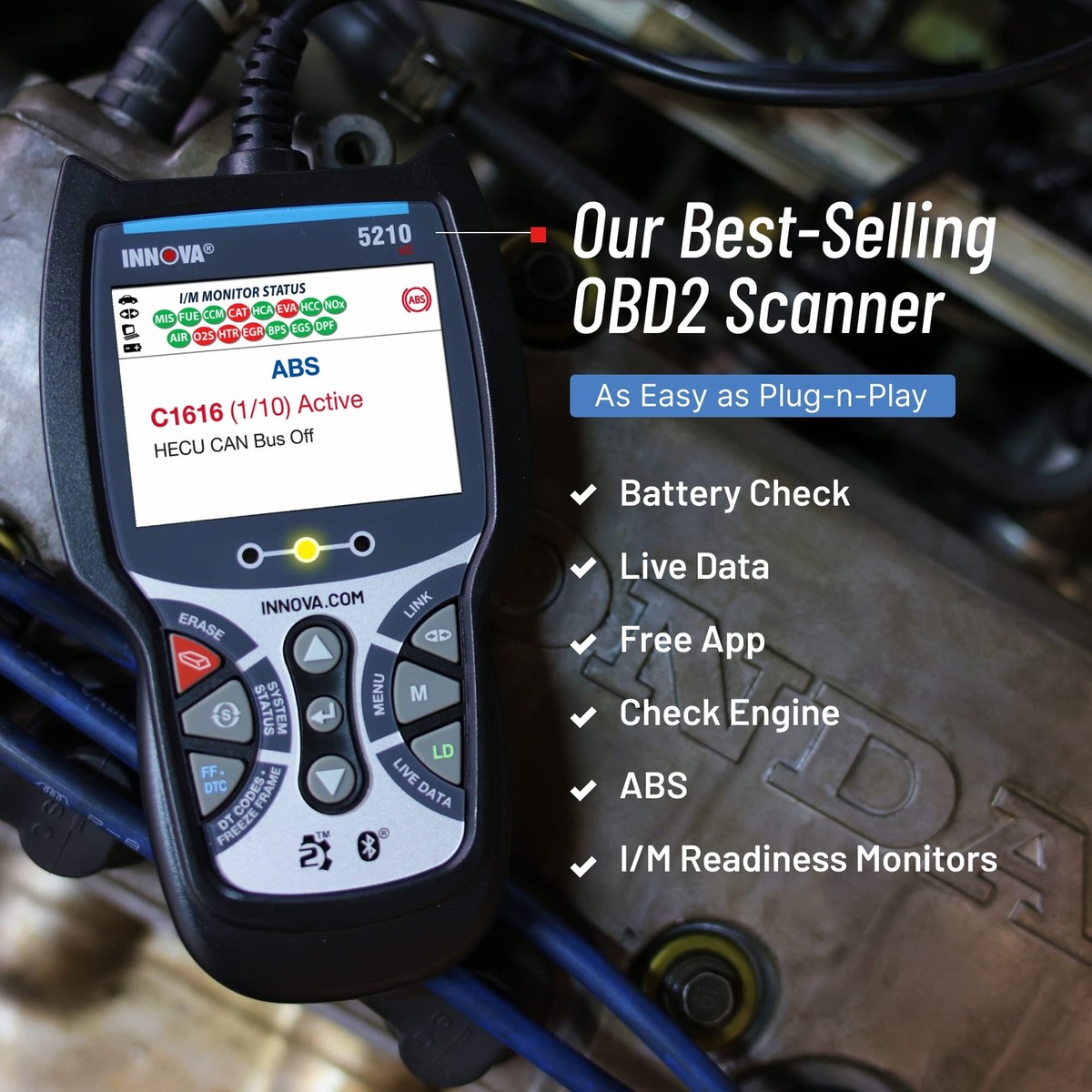 5210 Newest 2022 Obd2 Scanner Diagnostic Tool Read/erase Abs Codes