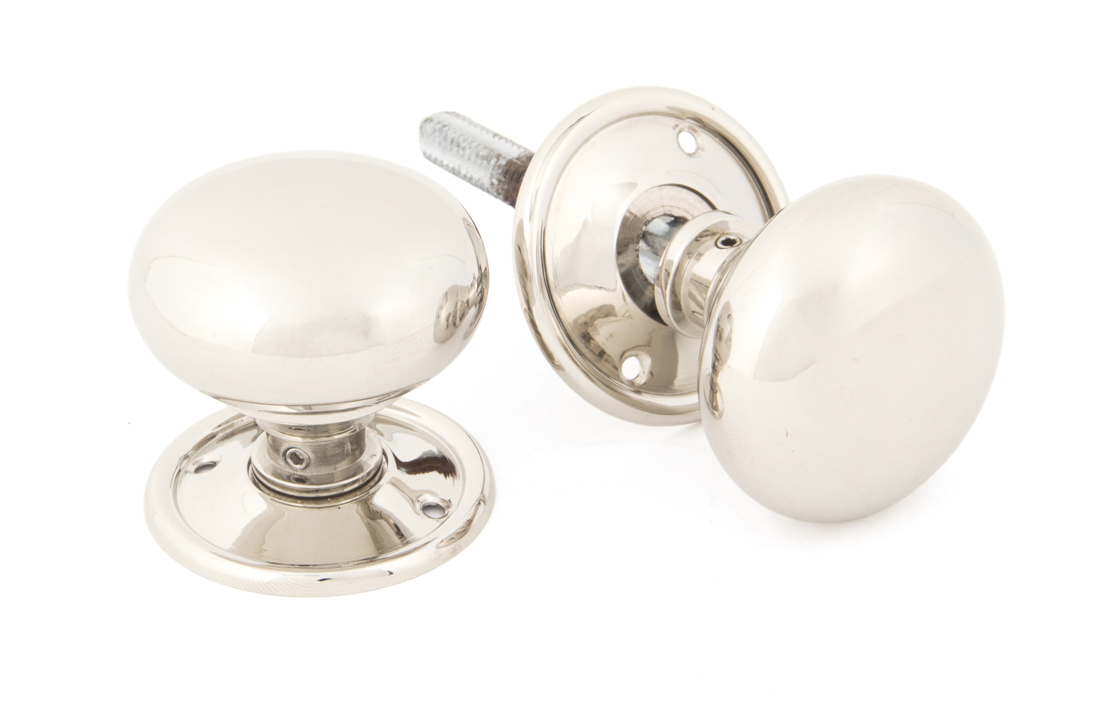 From The Anvil 83839 Polished Nickel Mushroom Mortice/Rim Knob Set