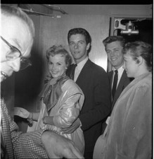Peter Brown Diane Jergens Edd Byrnes Candid 2.25 x 2.25 B/W Camera Negative