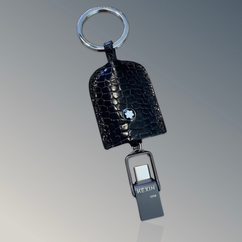 MONTBLANC Kroko Leder Schlüsselanhänger mit mini Glockenfach z.B. für Stick -43 - Bild 6 von 9