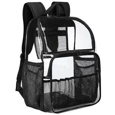Large Clear Backpack See Through School Bag College Bookbag for
