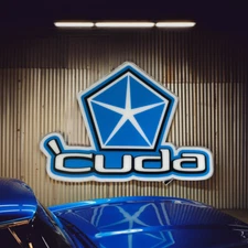 Large Lighted Plymouth Cuda sign Hemi Cuda Barracuda Plymouth Rapid Transit Sign
