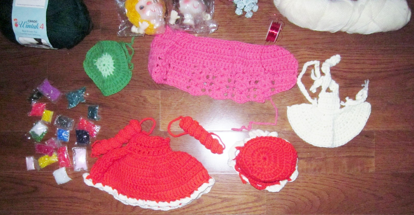 Mixed lot of Yarn, Doll Making Supplies & Craft Items HUGE LOT 5