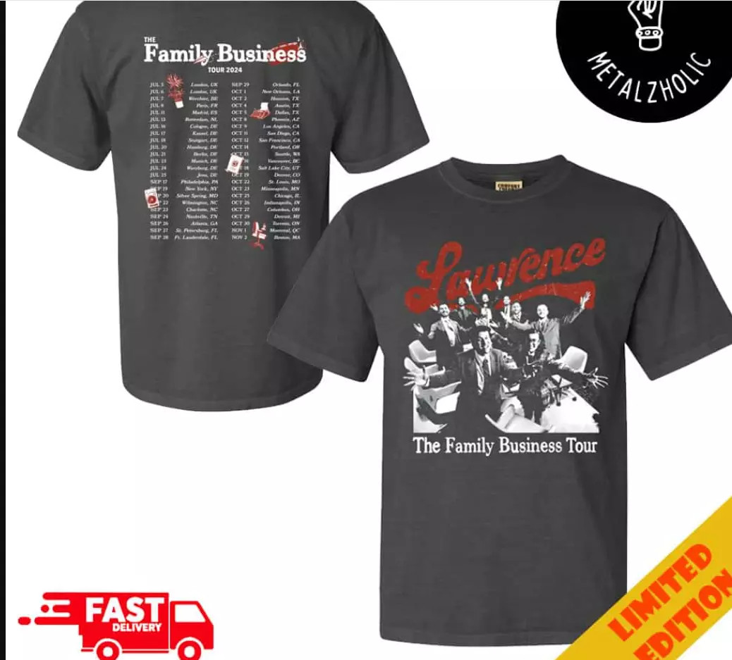 Lawrence The Band The Family Business 2024 Tour Dates Vintage Two Sides T-Shirt