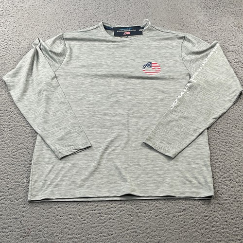 Vineyard Vines Performance Shirt Mens Small Long Sleeve Big Whale Flag NEW - 第 1/14 張圖片