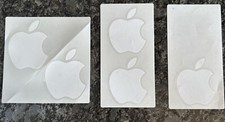 Apple Logo Sticker Decal White Genuine Lot Of 5  2 Lg 2   3 med 2.75  