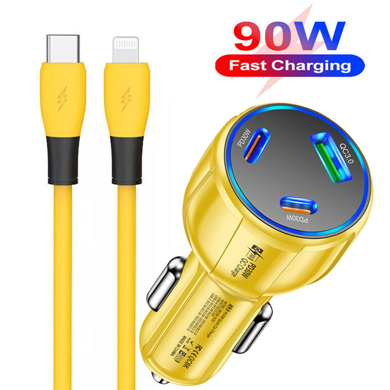 Usb Qc3.0&pd30w Fast Car Charger Adapter