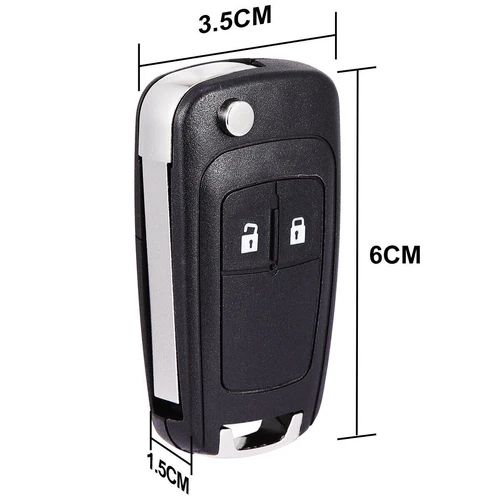 2 Tasten Klappschlüssel Gehäuse Ersatz für Opel Astra J Insignia Corsa E Zafira  - Bild 6 von 13