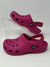 Crocs Hot Pink Traditional Classic Clogs Slip on Sandals Childs Size C13