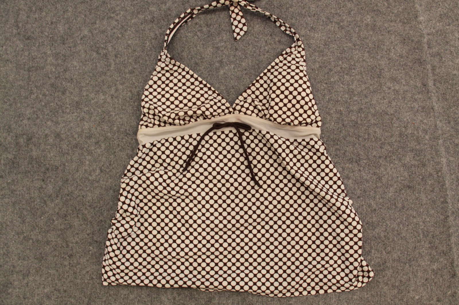 TANKINI OBERTEIL TOP GRÖSSE 40 BRAUN WEISS GEPUNKTET MIT PADS VON BPC