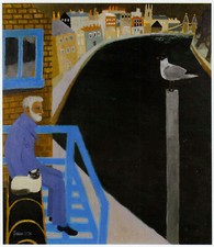 Julian Trevelyan by River Thames Mary Fedden print in 11 x 14 inch mount SUPERB