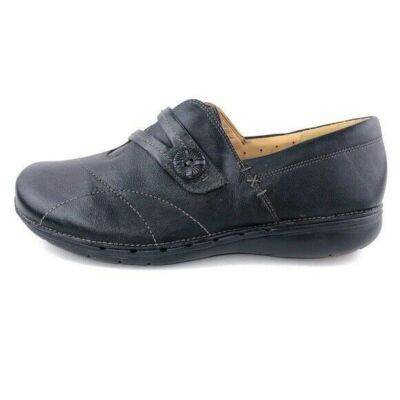 Clarks Black Leather “Unstructured” Slip-On Loafer CLARKS UNSTRUCTURED MENS Black LEATHER SLIP ON LOAFER SIZE  main image 3