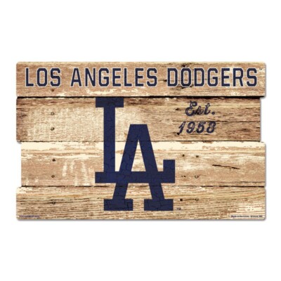 LOS ANGELES DODGERS EST 1958 WOOD FENCE SIGN 19
