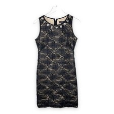 Jessica Howard Black Soutache Lace Sleeveless Cocktail dress w/Gem Neckline Sz 8